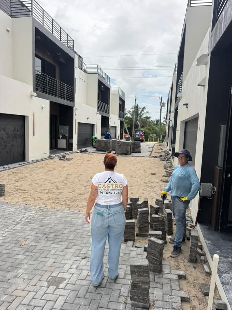 Paver driveway installation