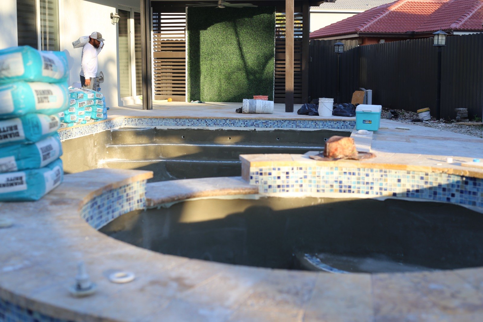 New swimming pool construction, finished