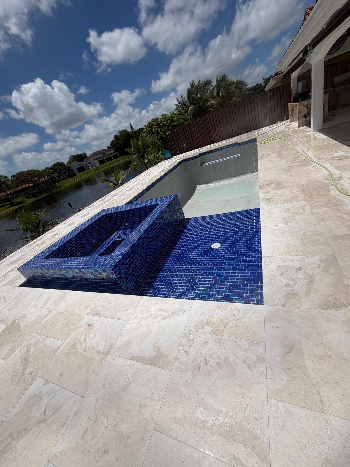 Swimming pool under construction